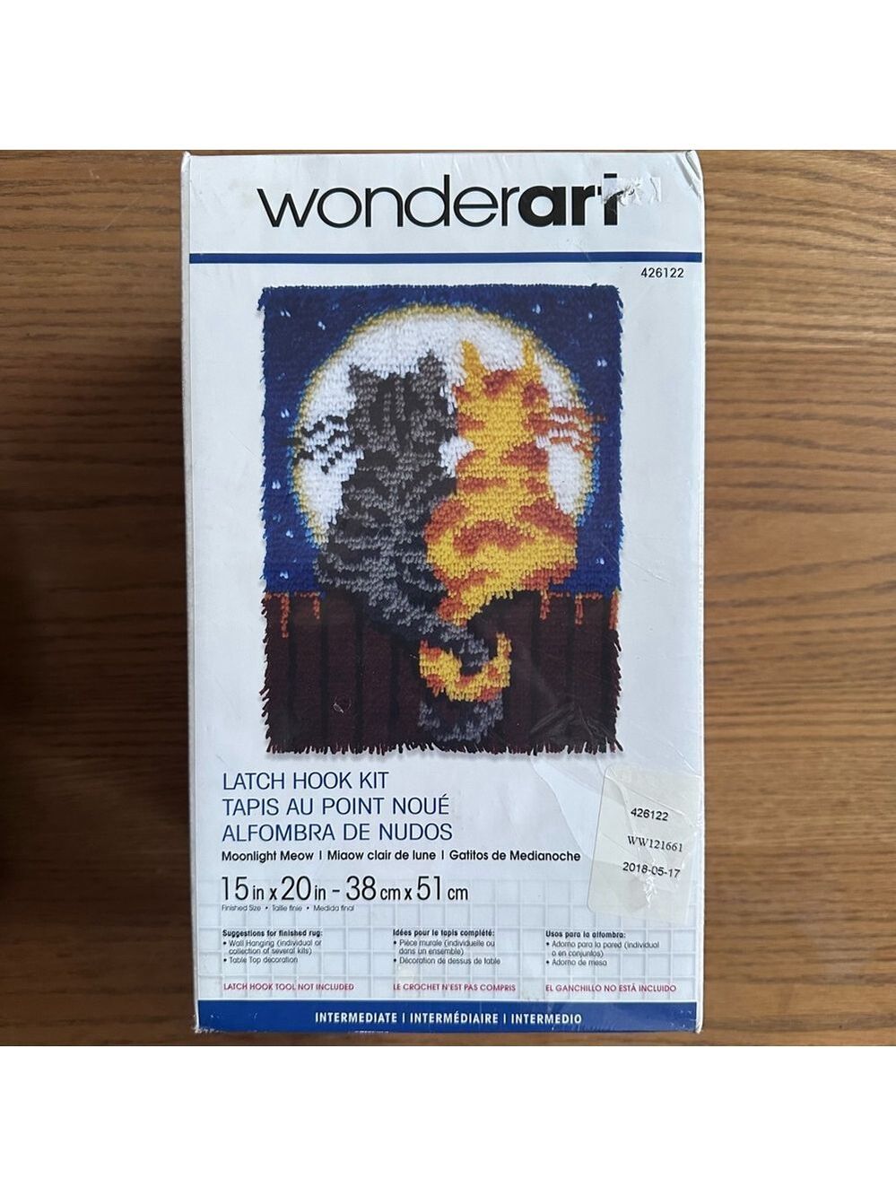 NOS 2018 Wonderart Latch Hook Kit Moonlight Meow Sealed Unused